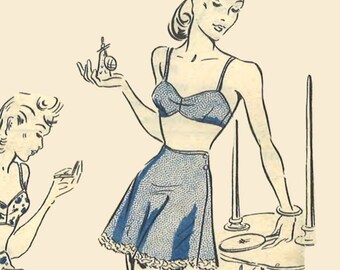 PDF Bust 34 86.4cm Vintage 1940/'s Bra Pattern: Women/'s Brassier -Instantly Print at Home