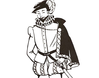 Vintage 1500s Style Pattern – Tudor Costume - Doublet and Hose,  Sir Walter Raleigh Costume