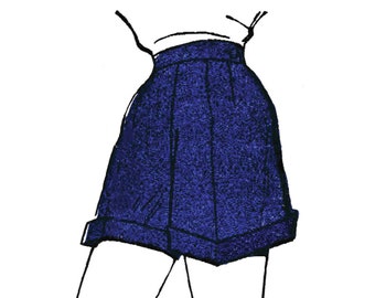 Patron de couture vintage des années 50, short - Tour de taille : 63 cm (25 po.)