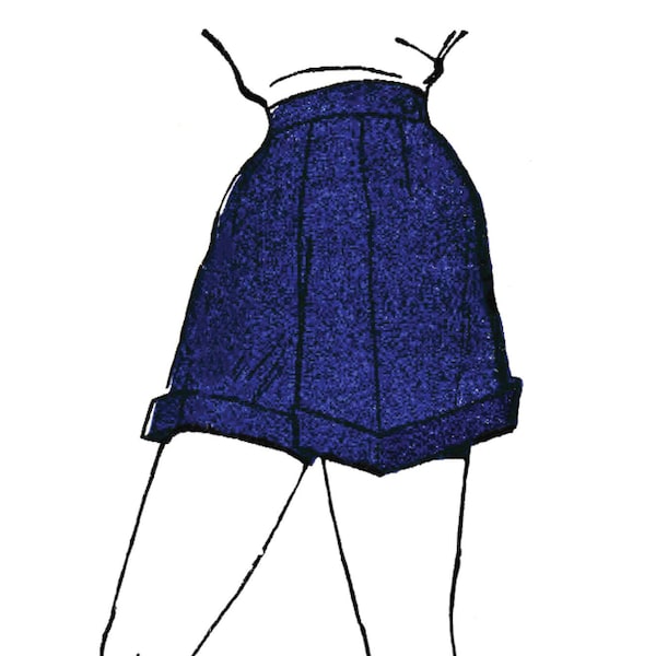 PDF - Vintage 1950s Sewing Pattern, Shorts - Waist: 25” (63cm) - Download