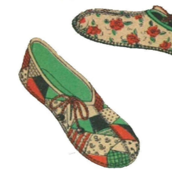 Vintage 1940's Sewing pattern - Make-Do-And-Mend Lady's Slippers - Size: 7 (UK), (US9), (AU9), (EU41)