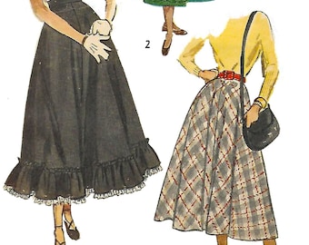 May include: Three different styles of skirts with ruffles. The first skirt is black with a ruffled hem. The second skirt is green with a ruffled hem. The third skirt is plaid with a ruffled hem.