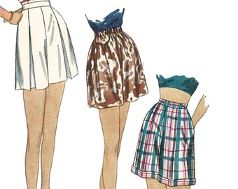 PDF - 1940's Vintage Reproduction Sewing Pattern Shorts - Waist 25" (63.5cm) - Instantly Print at Home