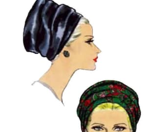 Vintage 1960's Sewing Pattern: Vogue - Chic Turban Hats - One size fits all.