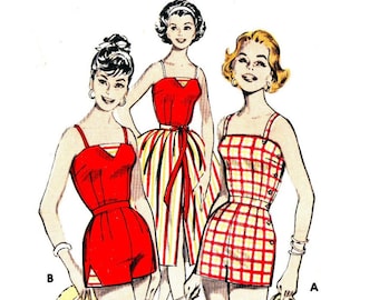 1950s Playsuit Vintage Sewing Pattern PDF Bust 34 Australian Home ...