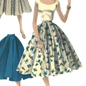 Vintage 1950's Sewing Pattern Rockabilly Full Circle Skirt Various Sizes Available image 1