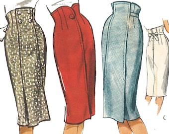 PDF - patron de couture vintage des années 50 : jupe crayon hollywoodienne. Taille haute - 26 po - 36,5 po. (66 cm - 93 cm) - Imprimez instantanément à la maison
