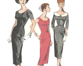 Vintage 1950's Sewing Pattern: Starlet Rockabilly 'Elizabeth' Pencil Dress - Bust 38” (97cm)