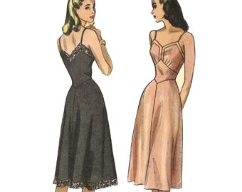 PDF - 1940's Pattern, Women's Full Length Slip - Bust 36” (91.5cm) - Instantly Print at Home