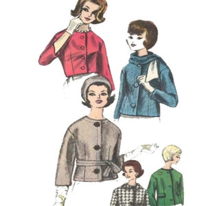 Vintage 1960's Sewing Pattern: Semi-Fitted Jackets Bust 36 91.4cm image 1