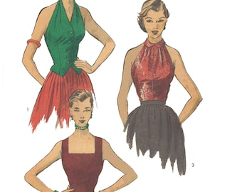 Vintage 1950's Sewing Pattern: Fitted Blouse Tops - Bust 30" (76cm)