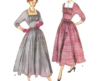 PDF - Patrón vintage de la década de 1950 - Midi 'Décolleté Drama Dress' - Busto: 30" (76.2cm) - Impresión instantánea en casa