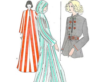 PDF - Vintage 1970s Pattern – Caftan Dress or Top, Bust: 33.5"- 42”(84cm-107cm) Instantly Print at Home