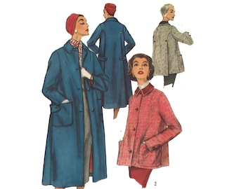 Vintage 1950's Sewing Pattern: Woman's Jacket or Coat - Bust 34” (86.4cm)