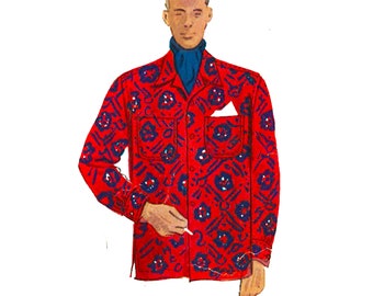 PDF - Vintage 1940's Sewing Pattern: Men's Sartorial Sport's Shirt - Chest 34”- 36” (86.4cm – 91.5cm) - Instantly Print at Home