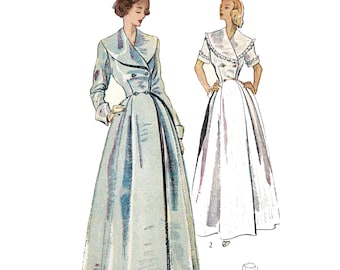 1950s Pattern, 'Biddy' House Dress, Housecoat, Dressing Gown - Available in Various Sizes