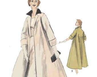 PDF - Vintage 1950's Sewing Pattern: Special Design - Clutch / Swing Coat  - Bust 32" (81.3cm) - Instantly Print at Home