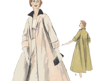 PDF - Vintage 1950's Sewing Pattern: Special Design - Clutch / Swing Coat  - Bust 32" (81.3cm) - Instantly Print at Home