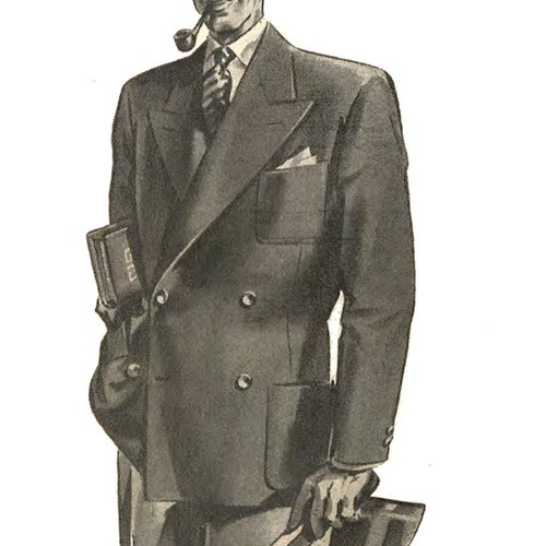 Vintage 1940's Sewing Pattern Men's Sports Coat & Etsy