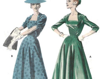 Vintage 1950's Sewing Pattern: Rockabilly Versatile Fit Dress - Bust 36" (91cm)