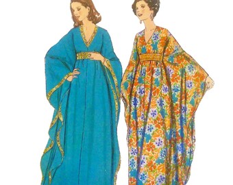 PDF - motif vintage des années 1960 - Maxi caftan de loisirs - Buste : 34 à 36 po. (86,4 cm à 91,4 cm) - Télécharger