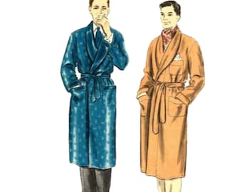 Vintage 1950's Sewing Pattern: Men's Dressing Gown Medium - Chest 38" - 40" (97cm-102cm)