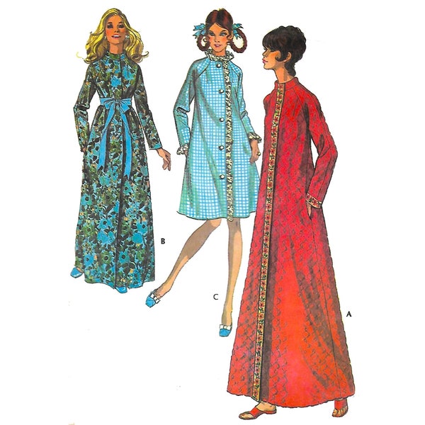 Vintage 1970s Pattern – Robe in Three Versions - Bust: 34” (86.4cm)