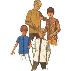 Vintage 1960s Sewing Pattern: Boy's Nehru Jacket, Beatles - Guru Shirt - Chest 30" (76cm)