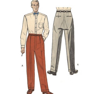 Vintage 1950s Sewing Pattern: Dapper Men's Slacks With Vintage 1950s Sewing Pattern: Dapper Men's Slacks With