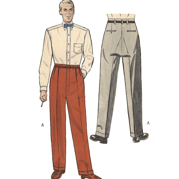 Mens Trouser Pattern Etsy