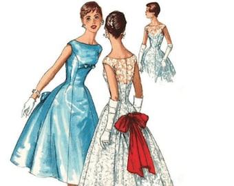 PDF - Patron de couture de robe de princesse des années 50 : style Audrey Hepburn, buste de 86,4 cm (34 po.) - Télécharger