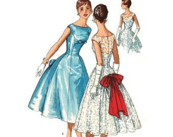PDF - Patron de couture de robe de princesse Audrey Hepburn des années 50 : buste 96,5 cm (38 po.) - Télécharger