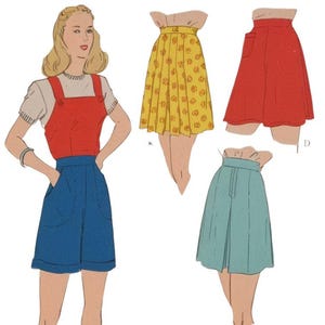 Cartamodello vintage anni &#39;40: tuta, tuta e pantaloncini Land Girl - Busto 28&quot; (71,1 cm)