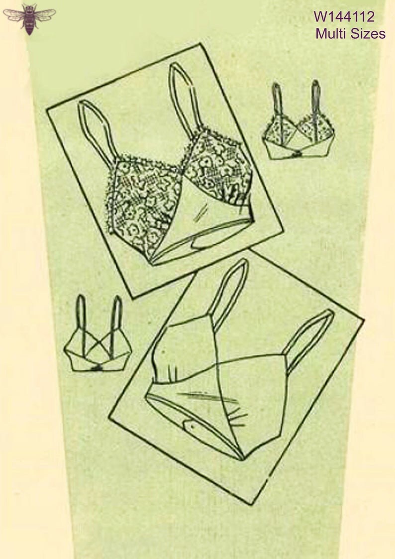 PDF Bust 34 86.4cm Vintage 1940/'s Bra Pattern: Women/'s Brassier -Instantly Print at Home