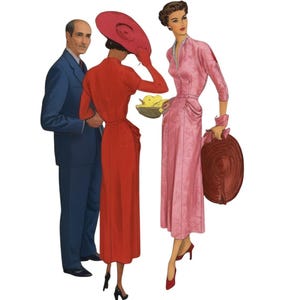 Vintage 1940&#39;s Sewing Pattern, Vogue Special One-Piece Dress - Bust: 34” (86.4cm)