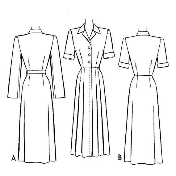 Vintage 1940s Sewing Pattern: Women's Housecoat, Robe, Dressing Gown Bust  34 86.4cm 