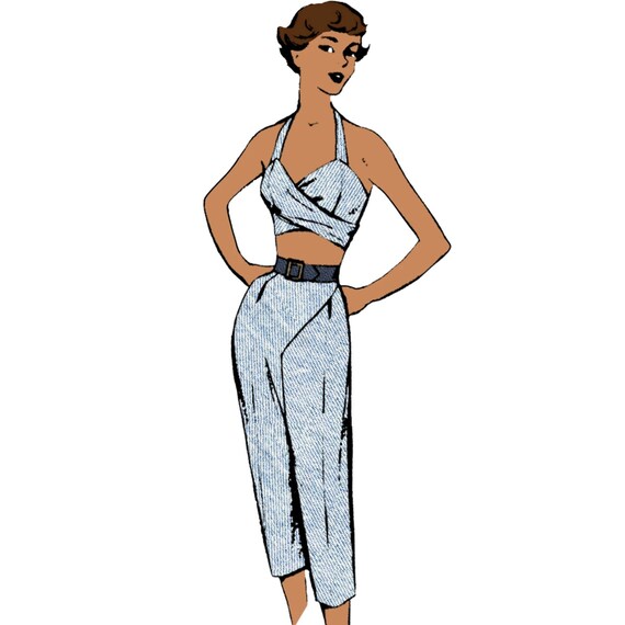 Patron Décalqué Femmes D'Aujourd'hui 1951 - Ensemble De Plage 8-9 Ans - Occasion