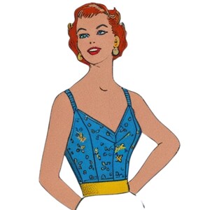 Vintage 1950&#39;s Sewing Pattern, Bustier Bra Top - Bust 40&quot; (101.6cm)