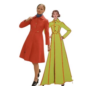 Vintage 1970&#39;s Sewing Pattern: Vogue Couturier Design Coat in Two Lengths - Bust 34” (86cm)