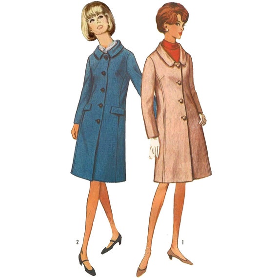 Vintage 1960's Sewing Pattern: Women's Fitted Coat Bust 34/86.4cm