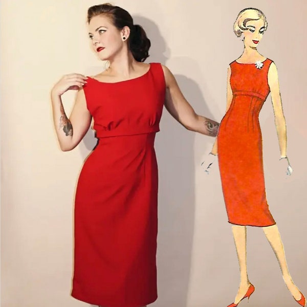 PDF - Vintage 1950s Pattern – Wrap-Around Tie Dress, Handy Pockets -  Bust 36” (91.4cm) - Instantly  Print at Home