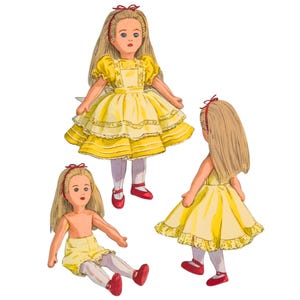 PDF - 1940&#39;s Vintage Sewing Pattern: Alice in Wonderland Doll & Clothes 18&quot; (45.7cm) - Instantly Print at Home