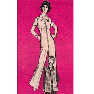 PDF - 1970s Jumpsuit & Gilet Sewing Pattern: Bust 38" image 1