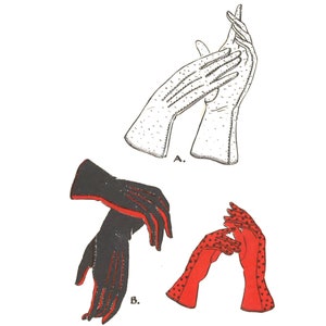 PDF - Reproduction Vintage 1940's Sewing Pattern: Lady's Chamois leather Dusters Felt Gloves- Size 6.5 - Instantly Print at Home