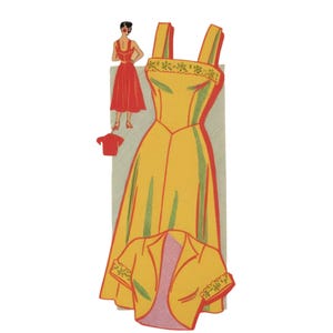 PDF - Vintage 1950&#39;s Sewing Pattern: Strappy Sun Dress & Bolero. Bust 40&quot; (102cm) - Download