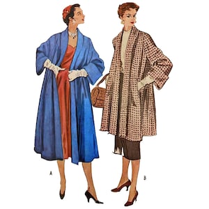 PDF - Vintage 1950s Pattern – 'Attention' Coat in Two lengths - Bust 36” (91.4cm) - Download