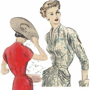 Vestido elegante sofisticado especial de la moda del patrón de costura de los años 40 de la vendimia