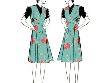 PDF -  1930s Sewing Pattern, Lady's Apron, Duster, Overalls, Mrs Mop - Bust: 40" (102cm) - Instantly Print at Home