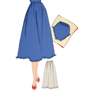 PDF - Vintage 1950&#39;s Pattern, Petticoat & Panties - Waist 25&quot; (64cm) - Download