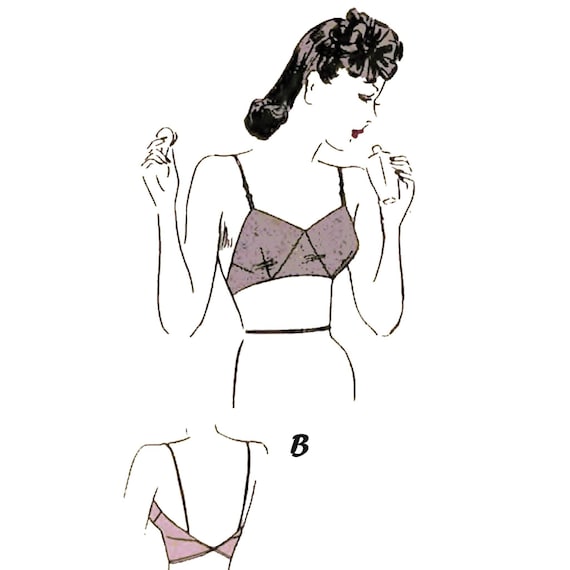 PDF 1940s Sewing Pattern Lady's Brassieres, Bra Lingerie WWII Bust 3486cm  Instantly Print at Home 